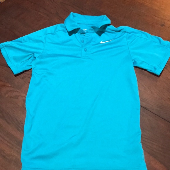 blue nike golf shirt